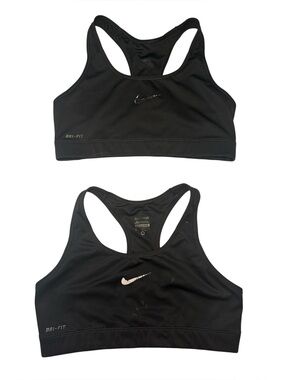 Nike Women’s Dri-Fit Black Sports Bras Size Medium Set of 2 VGUC
